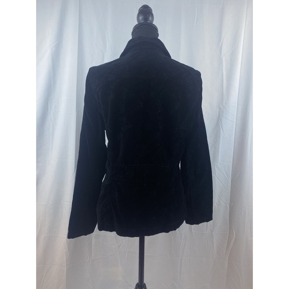 Eddie Bauer Black Velvet Embroidered Blazer Women's Size 6 - Picture 9 of 11